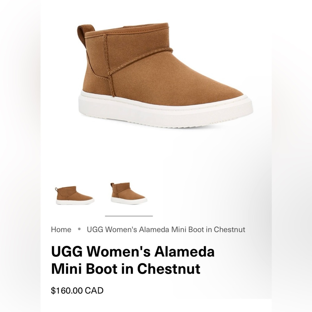 UGG Alameda Mini Boots short Chestnut women’s 9 new $175